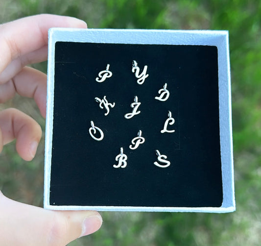 Silver Cursive Initials