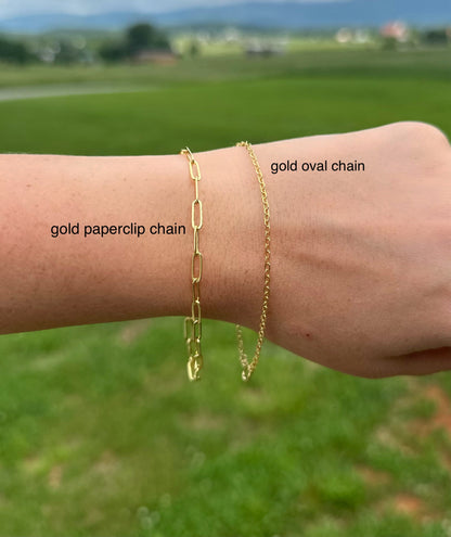 Gold Paperclip Chain (bracelet) -18k Gold Filled