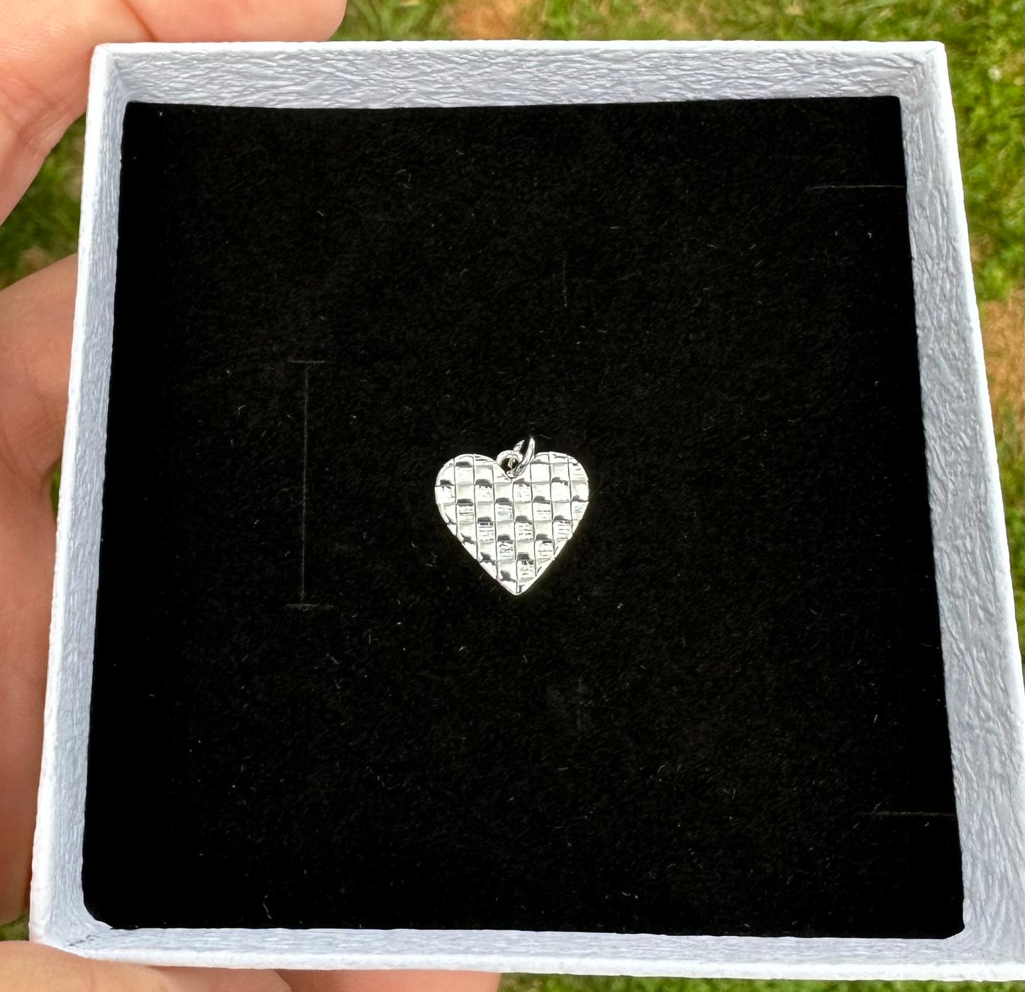 Checker Heart - Silver