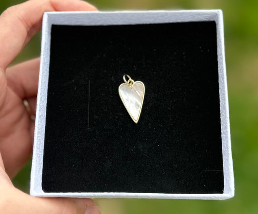 Gold Mother of Pearl Heart